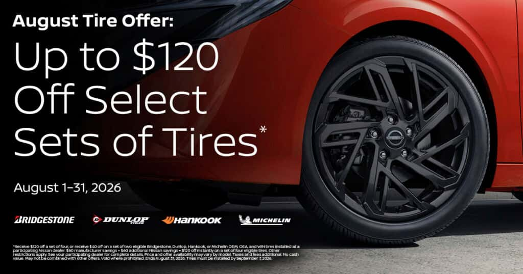 Up to $120 off Select Sets of Tires