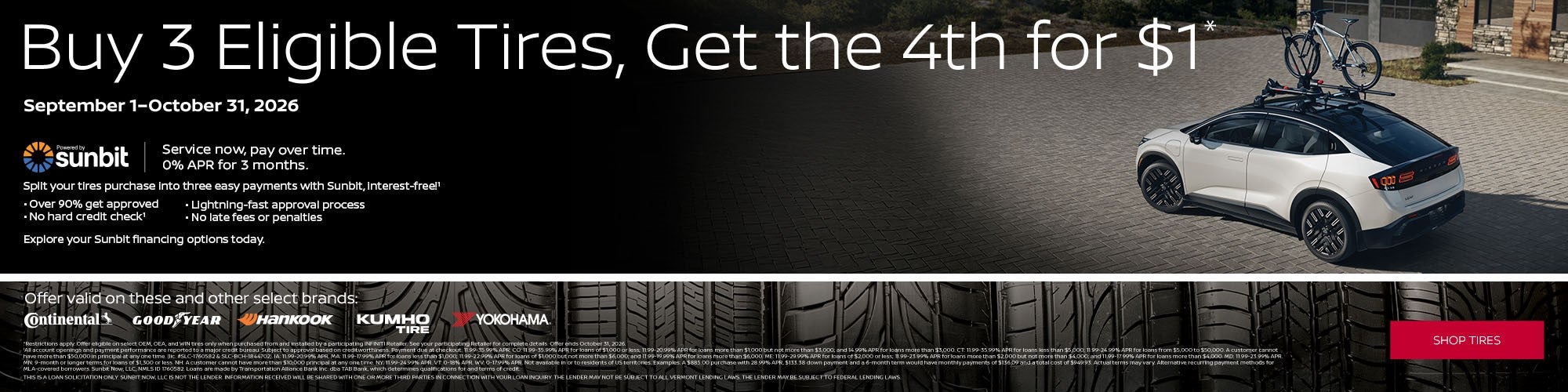Buy 3 Eligible Tires Get The $th For $1